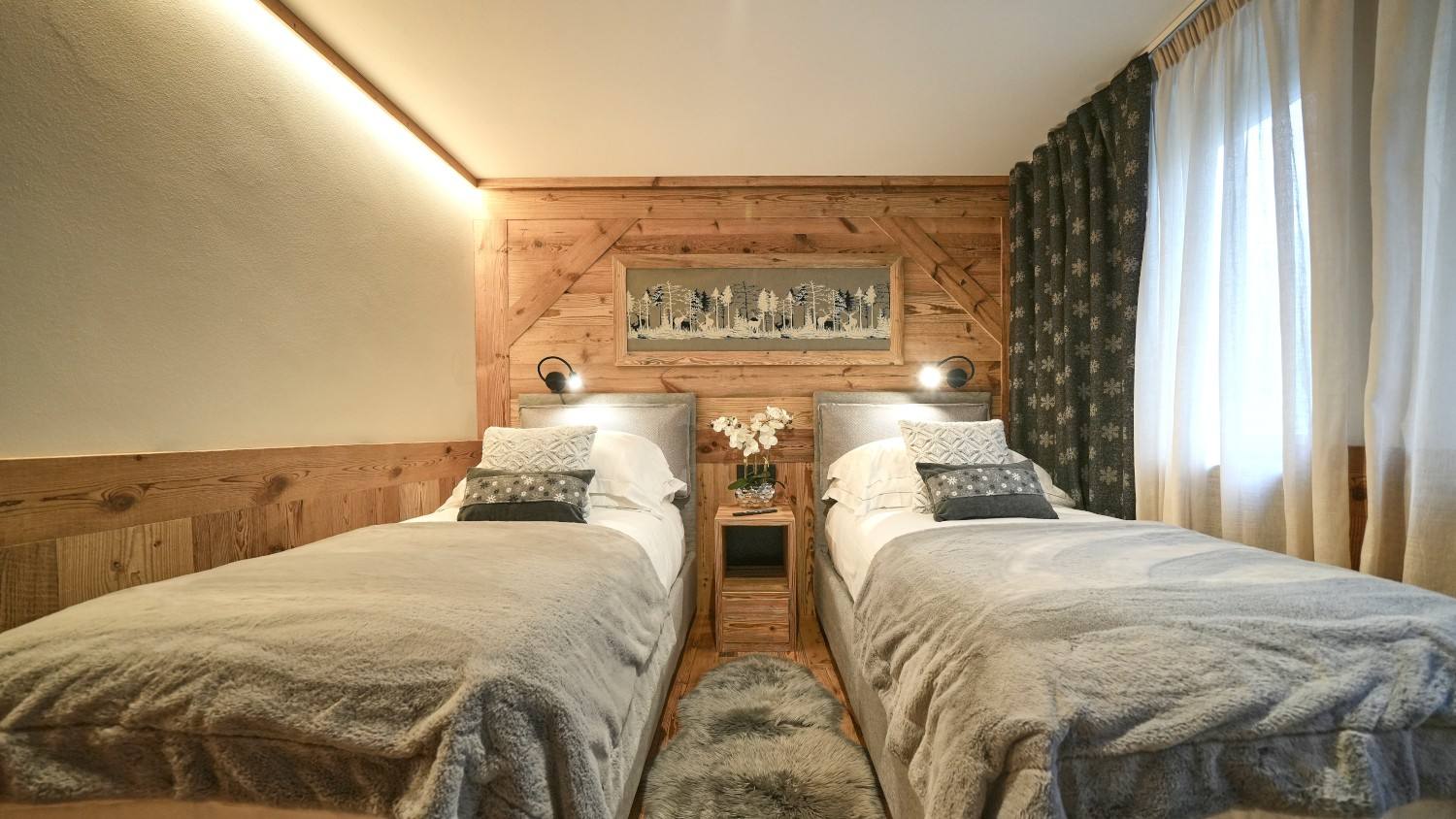 Camera con due letti singoli dell’Alpine Suite
